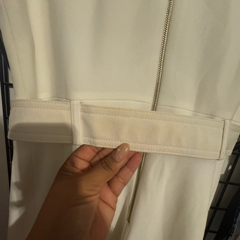 Calvin Klein Cream Belted Midi Dress - Picture 4 of 4